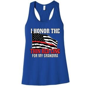 Firefighter Granddaughter Grandson Support Grandma Gift Women's Racerback Tank