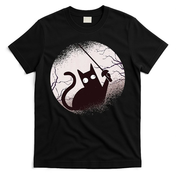 Fencing Game Gamer Fencer Sport Fencing Cat T-Shirt