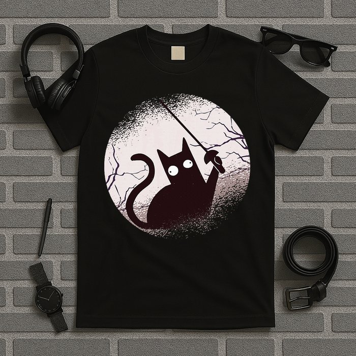 Fencing Game Gamer Fencer Sport Fencing Cat T-Shirt