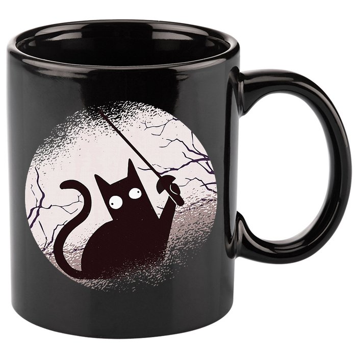 Fencing Game Gamer Fencer Sport Fencing Cat 11oz C Handle Ceramic Mug