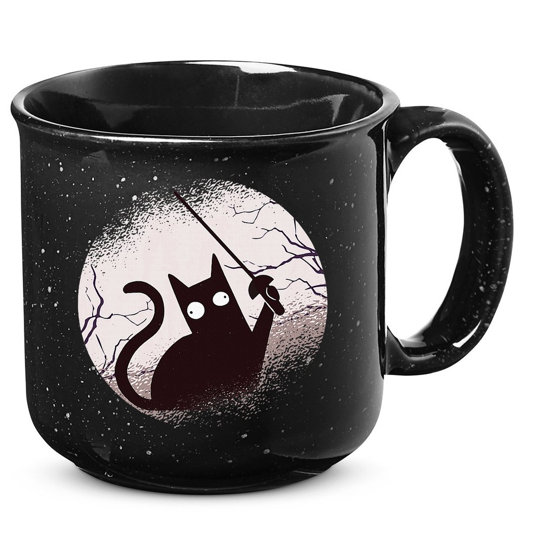 Fencing Game Gamer Fencer Sport Fencing Cat 15oz Campfire Ceramic Mug