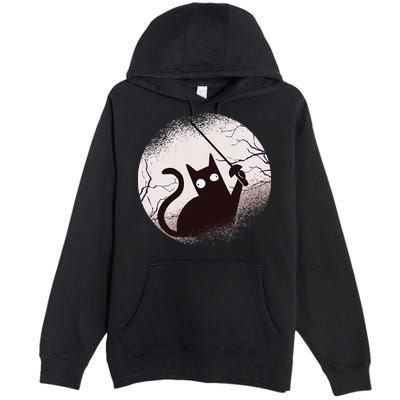 Fencing Game Gamer Fencer Sport Fencing Cat Premium Pullover Hoodie