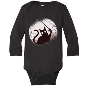 Fencing Game Gamer Fencer Sport Fencing Cat Baby Long Sleeve Bodysuit