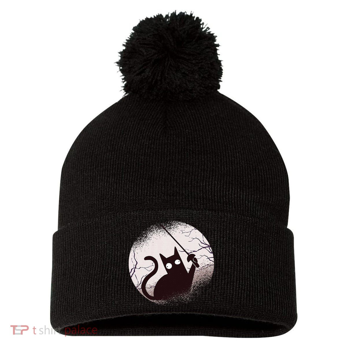 Fencing Game Gamer Fencer Sport Fencing Cat Pom Pom 12in Knit Beanie