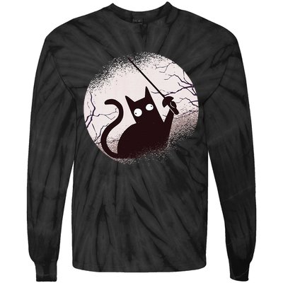 Fencing Game Gamer Fencer Sport Fencing Cat Tie-Dye Long Sleeve Shirt