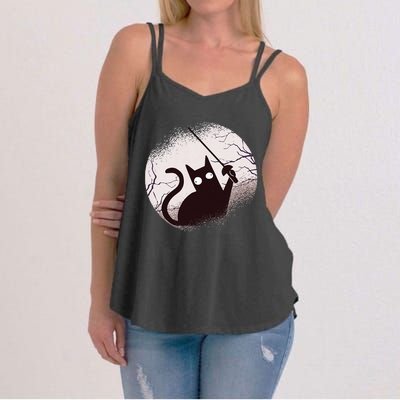 Fencing Game Gamer Fencer Sport Fencing Cat Women's Strappy Tank