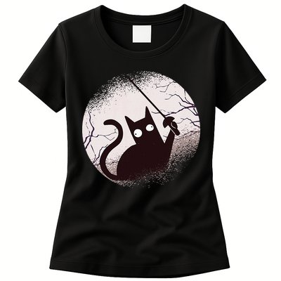 Fencing Game Gamer Fencer Sport Fencing Cat Womens T-Shirt
