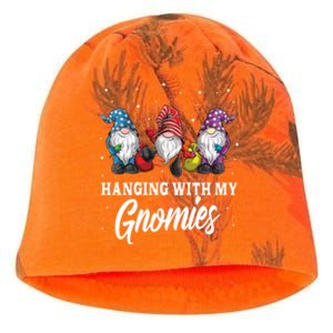 Funny Garden Gnome Christmas Gifts Hanging With My Gnomies Kati - Camo Knit Beanie