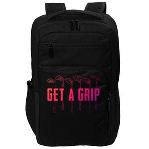 Funny Golfer Golfing Golf Get A Grip Golf Gift Impact Tech Backpack