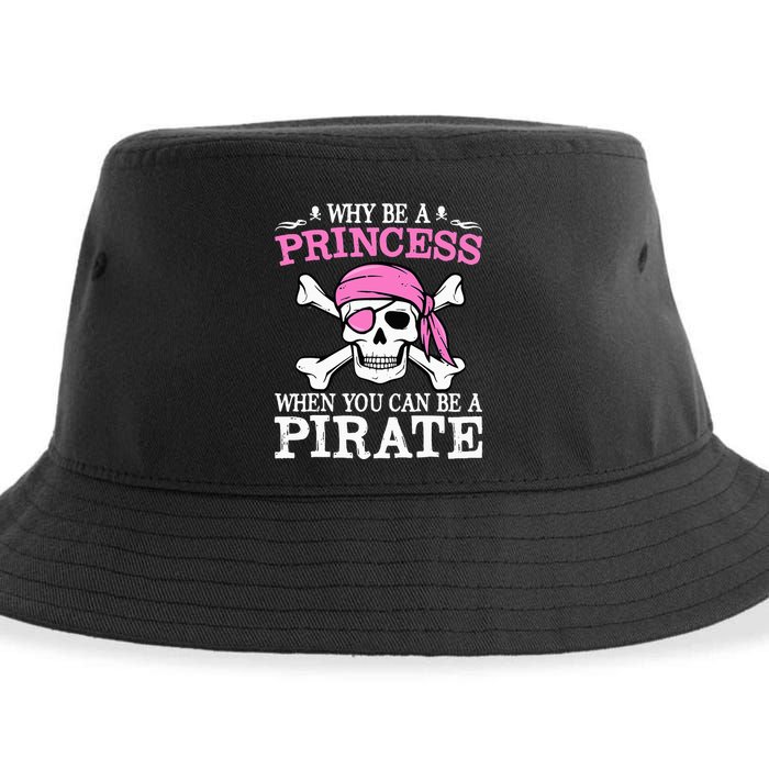Funny Girl Gifts Why Be A Princess When You Can Be A Pirate Sustainable Bucket Hat