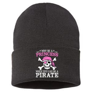 Funny Girl Gifts Why Be A Princess When You Can Be A Pirate Sustainable Knit Beanie