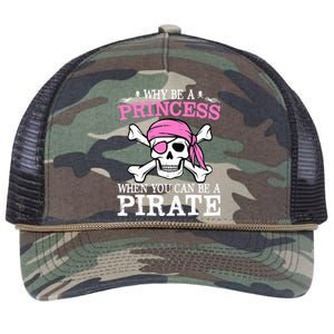 Funny Girl Gifts Why Be A Princess When You Can Be A Pirate Retro Rope Trucker Hat Cap