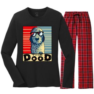 Funny Goldendoodle Gift Golden Doodle The Dood Women's Long Sleeve Flannel Pajama Set 