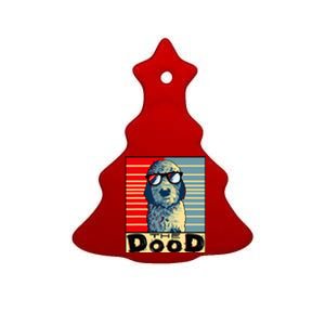 Funny Goldendoodle Gift Golden Doodle The Dood Ceramic Tree Ornament