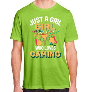 Funny Gaming Gift Just A Who Loves Gaming Gamer Geek Gift Adult ChromaSoft Performance T-Shirt