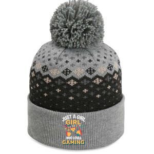 Funny Gaming Gift Just A Who Loves Gaming Gamer Geek Gift The Baniff Cuffed Pom Beanie