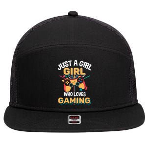 Funny Gaming Gift Just A Who Loves Gaming Gamer Geek Gift 7 Panel Mesh Trucker Snapback Hat