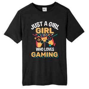 Funny Gaming Gift Just A Who Loves Gaming Gamer Geek Gift Tall Fusion ChromaSoft Performance T-Shirt