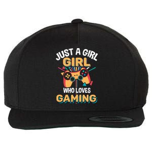 Funny Gaming Gift Just A Who Loves Gaming Gamer Geek Gift Wool Snapback Cap