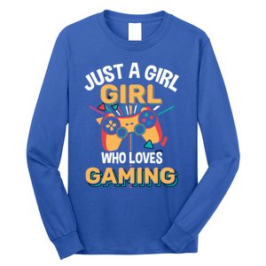 Funny Gaming Gift Just A Who Loves Gaming Gamer Geek Gift Long Sleeve Shirt