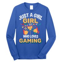 Funny Gaming Gift Just A Who Loves Gaming Gamer Geek Gift Long Sleeve Shirt