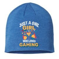 Funny Gaming Gift Just A Who Loves Gaming Gamer Geek Gift Sustainable Beanie