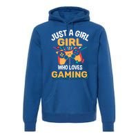 Funny Gaming Gift Just A Who Loves Gaming Gamer Geek Gift Premium Hoodie