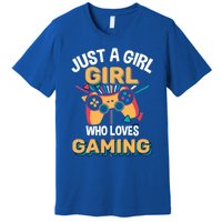 Funny Gaming Gift Just A Who Loves Gaming Gamer Geek Gift Premium T-Shirt