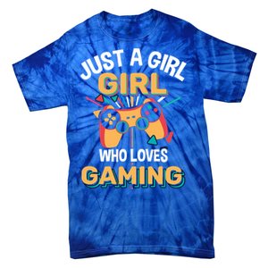 Funny Gaming Gift Just A Who Loves Gaming Gamer Geek Gift Tie-Dye T-Shirt