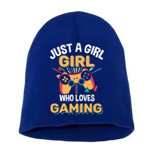 Funny Gaming Gift Just A Who Loves Gaming Gamer Geek Gift Short Acrylic Beanie