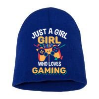 Funny Gaming Gift Just A Who Loves Gaming Gamer Geek Gift Short Acrylic Beanie