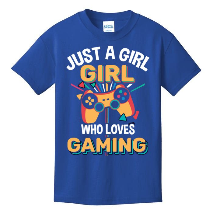 Funny Gaming Gift Just A Who Loves Gaming Gamer Geek Gift Kids T-Shirt