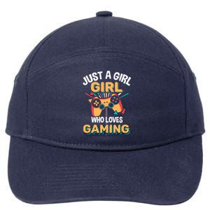 Funny Gaming Gift Just A Who Loves Gaming Gamer Geek Gift 7-Panel Snapback Hat