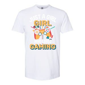 Funny Gaming Gift Just A Who Loves Gaming Gamer Geek Gift Softstyle CVC T-Shirt