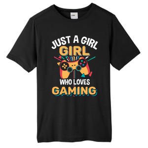 Funny Gaming Gift Just A Who Loves Gaming Gamer Geek Funny Gift Tall Fusion ChromaSoft Performance T-Shirt