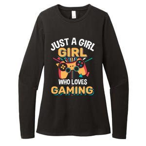 Funny Gaming Gift Just A Who Loves Gaming Gamer Geek Funny Gift Womens CVC Long Sleeve Shirt