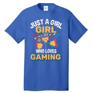 Funny Gaming Gift Just A Who Loves Gaming Gamer Geek Funny Gift Tall T-Shirt