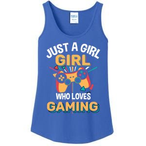 Funny Gaming Gift Just A Who Loves Gaming Gamer Geek Funny Gift Ladies Essential Tank