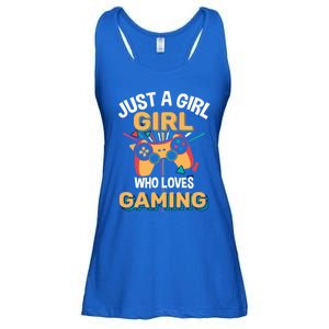 Funny Gaming Gift Just A Who Loves Gaming Gamer Geek Funny Gift Ladies Essential Flowy Tank