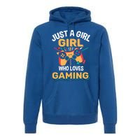 Funny Gaming Gift Just A Who Loves Gaming Gamer Geek Funny Gift Premium Hoodie