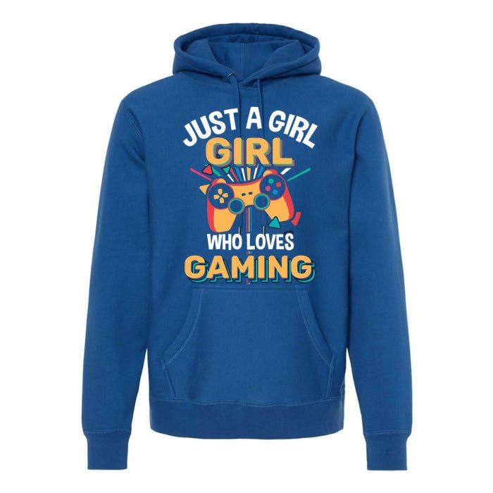 Funny Gaming Gift Just A Who Loves Gaming Gamer Geek Funny Gift Premium Hoodie