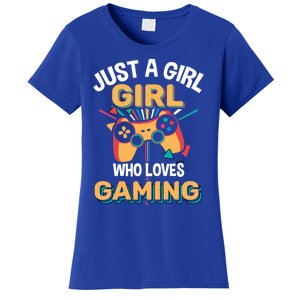 Funny Gaming Gift Just A Who Loves Gaming Gamer Geek Funny Gift Women's T-Shirt