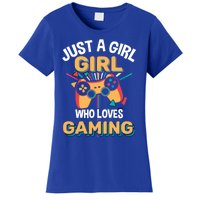 Funny Gaming Gift Just A Who Loves Gaming Gamer Geek Funny Gift Women's T-Shirt