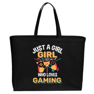 Funny Gaming Gift Just A Who Loves Gaming Gamer Geek Funny Gift Cotton Canvas Jumbo Tote