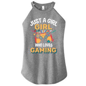 Funny Gaming Gift Just A Who Loves Gaming Gamer Geek Funny Gift Women's Perfect Tri Rocker Tank