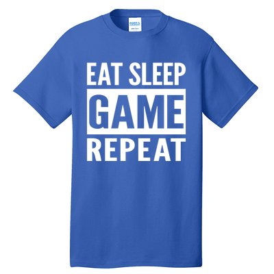 Funny Gamer Gaming Gift Eat Sleep Game Repeat Holiday Gift Tall T-Shirt