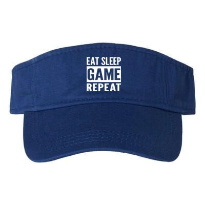 Funny Gamer Gaming Gift Eat Sleep Game Repeat Holiday Gift Valucap Bio-Washed Visor