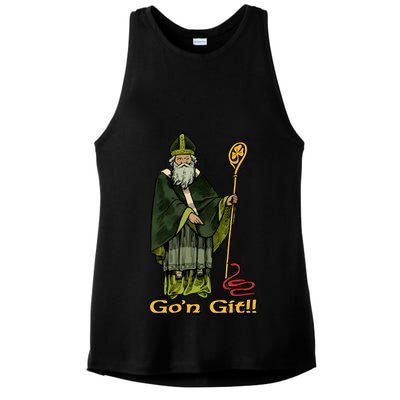 Funny Gon Git St Patrick Ladies PosiCharge Tri-Blend Wicking Tank