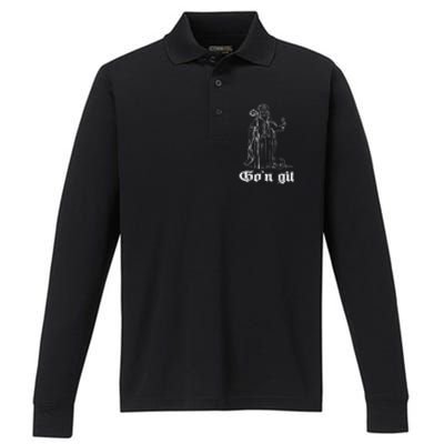 Funny Gon Git St Patrick Performance Long Sleeve Polo