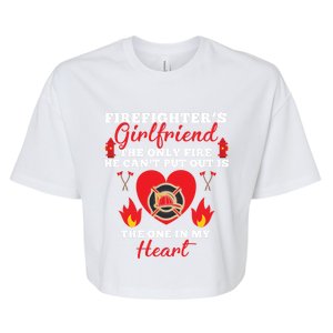 Fire Great Gift Firefighters Friend Heart Tees Gift Bella+Canvas Jersey Crop Tee